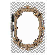 Motif de Chevron, cadre fleuri Tableaux Effaçables À Sec