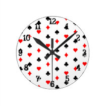 Motif de costumes de carte de jeu : Horloge murale horloges murales