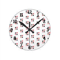 Motif de costumes de carte de jeu : Horloge murale horloges murales