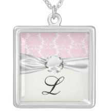motif de damassé de flourish doucement de rose et  bijouterie personnalisée