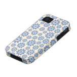 Motif de fleur lunatique crème bleu-clair élégant étui vibe iPhone 4