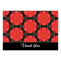 Motif de fleur rouge - Merci Carte