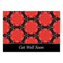 Motif de fleur rouge - obtenez bien cartes de vœux