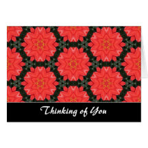 Motif de fleur rouge - pensant à vous cartes de vœux