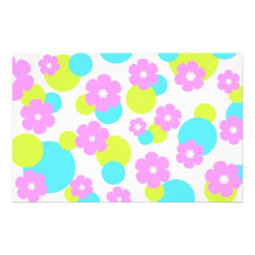 Motif de fleurs rose papier à lettre customisé