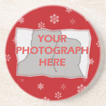 Motif de flocons de neige de Noël rouge et blanc Dessous De Verres