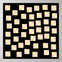 Motif de gâteau de Battenburg. Rose et jaune Posters