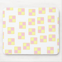 Motif de gâteau de Battenburg. Rose et jaune Tapis De Souris
