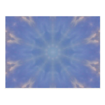 Motif de kaléidoscope de bleu de ciel carte postale
