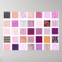 Motif de mosaïque rose affiches