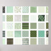 Motif de mosaïque vert d'édredon poster