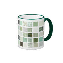 Motif de mosaïque vert d'édredon tasses à café