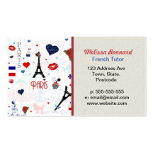Motif de Paris avec Tour Eiffel Carte De Visite