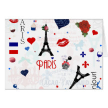 Motif de Paris avec Tour Eiffel Carte De Vœux