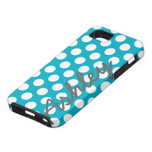 Motif de point à la mode de polka avec le nom - gr étuis iPhone 5