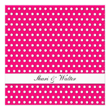 Motif de point blanc de polka cartons d'invitation