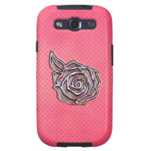 Motif de point floral girly mignon rose de polka coque samsung galaxy s3