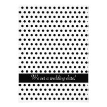 Motif de point noir de polka invitations