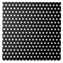 Motif de point noir et blanc de polka. Tacheté Carreaux En Céramique