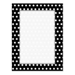 Motif de point noir et blanc de polka. Tacheté Carte Postale