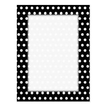 Motif de point noir et blanc de polka. Tacheté Carte Postale