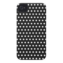 Motif de point noir et blanc de polka. Tacheté Coque iPhone 4