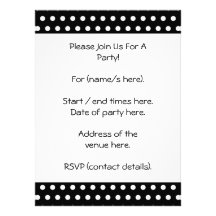 Motif de point noir et blanc de polka. Tacheté Cartons D'invitation