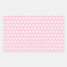 Motif de point rose et blanc de polka. Tacheté Autocollants En Rectangle