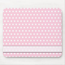 Motif de point rose et blanc de polka. Tacheté Tapis De Souris
