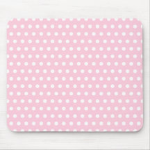 Motif de point rose et blanc de polka. Tacheté Tapis De Souris