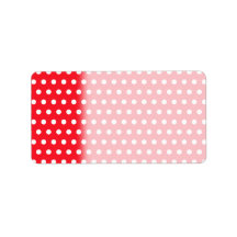 Motif de point rouge et blanc de polka. Tacheté Étiquettes D’adresse