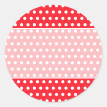 Motif de point rouge et blanc de polka. Tacheté Autocollants
