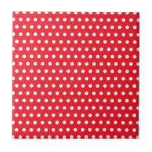 Motif de point rouge et blanc de polka. Tacheté Carreaux