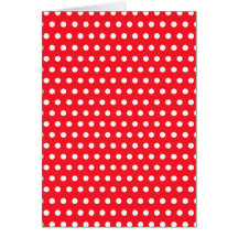 Motif de point rouge et blanc de polka. Tacheté Cartes De Vœux