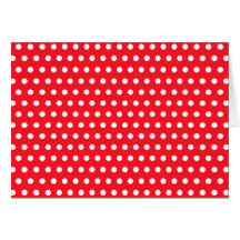 Motif de point rouge et blanc de polka. Tacheté Carte De Vœux