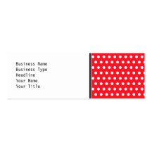 Motif de point rouge et blanc de polka. Tacheté Cartes De Visite Personnelles