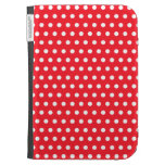 Motif de point rouge et blanc de polka. Tacheté Étuis Pour Kindle