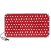 Motif de point rouge et blanc de polka. Tacheté Mini Haut-parleurs