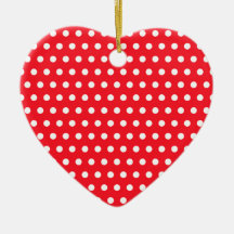 Motif de point rouge et blanc de polka. Tacheté Ornement