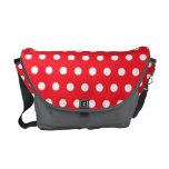Motif de point rouge et blanc de polka. Tacheté Sacoches