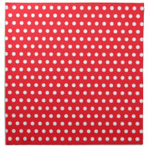 Motif de point rouge et blanc de polka. Tacheté Serviettes En Tissus
