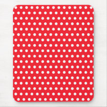 Motif de point rouge et blanc de polka. Tacheté Tapis De Souris