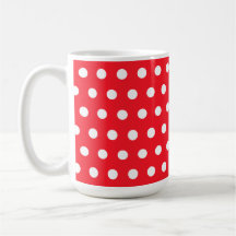 Motif de point rouge et blanc de polka. Tacheté Tasses