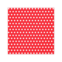 Motif de point rouge et blanc de polka. Tacheté Toile Tendue