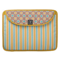 motif de rayures et de points de turquoise de mout housses macbook