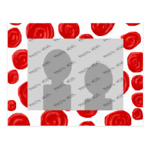 Motif de rose rouge sur le blanc cartes postales
