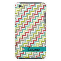 Motif de zigzag coloré de Chevron Coque Barely There iPod