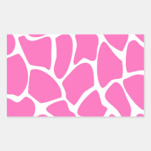 Motif d'impression de girafe dans le rose lumineux autocollant en rectangle