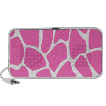 Motif d'impression de girafe dans le rose lumineux haut-parleur mp3