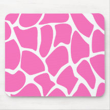 Motif d'impression de girafe dans le rose lumineux tapis de souris